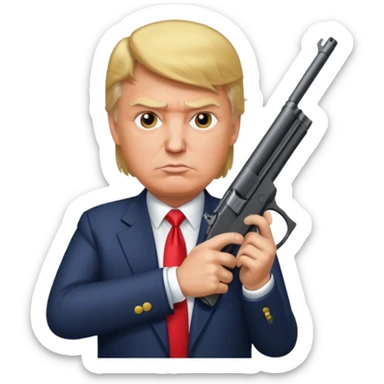 Donald trump with a gun sticker