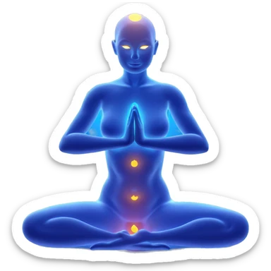glowing nude girl in meditation sticker