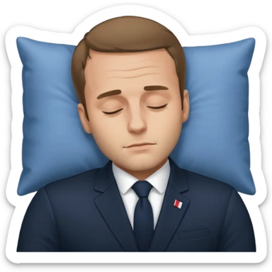 Macron entrain de dormir sticker