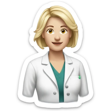 harvard physician white woman short blonde hair head, neck and upper chest sticker