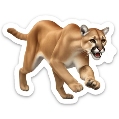 Cougar chasing prey sticker