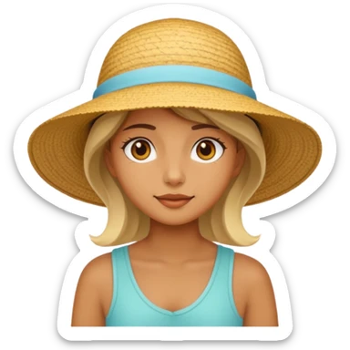 a girl wear hat sticker