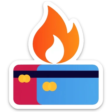 Gazprom Pay logo with credit card and gas flame symbol, payment app icon sticker