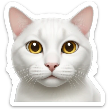 white cat with hetorochromia sticker