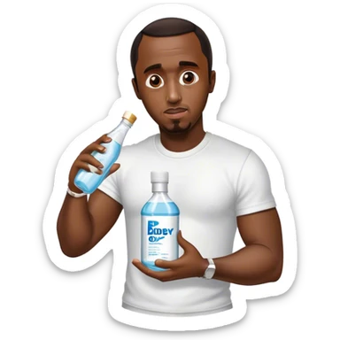 P. Diddy with a bottle of baby oil sticker