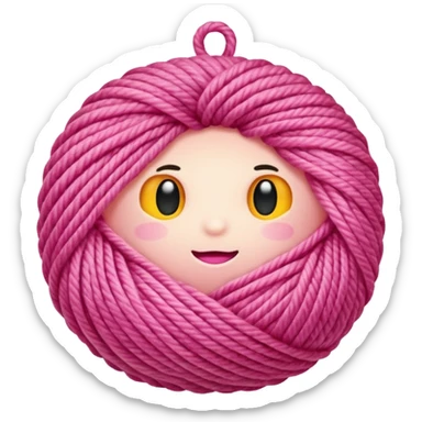 Pink yarn sticker