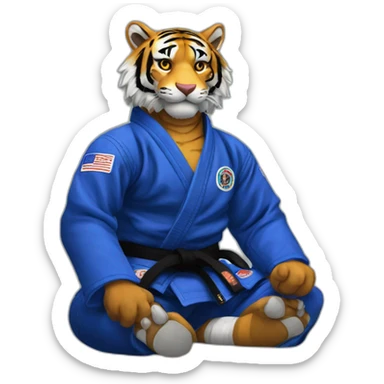 BJJ seated guard  Tiger  sticker