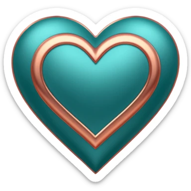 A teal, burnt orang, and rose gold heart, please.  sticker