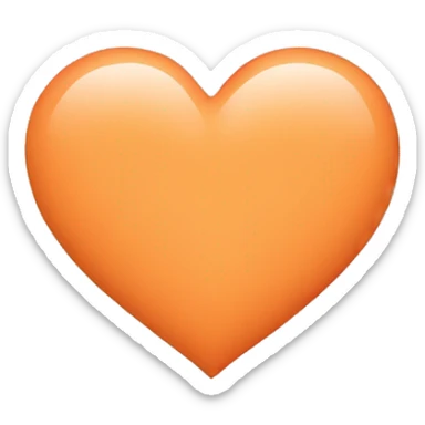 Pastel orange heart sticker