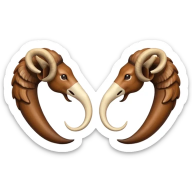 a pair of ram horns sticker