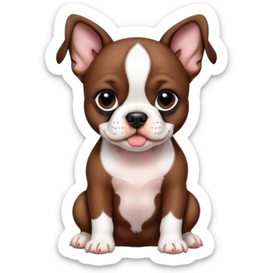 chestnut brown pitbull boston terrier puppies sticker