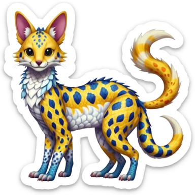 Flurry furry scaly sergal-serval-Trico-Koi-possum-sphynx-mouse-sergal-fusion-animal-hybrid-creature  sticker
