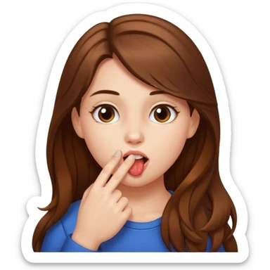 Una chica mordiendo su dedo  sticker