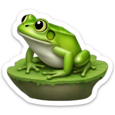 Grenouille avec un bonjo sticker