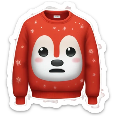 Kawaii Red Christmas sweater sticker