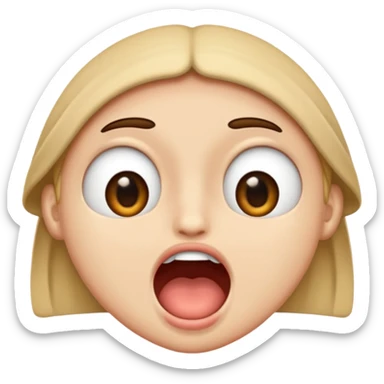 😂😮 mische die zwei emojis (von apple) so das bis auf dem mund alles so ist wie beim ersten und der mund ist wie der zweite sticker