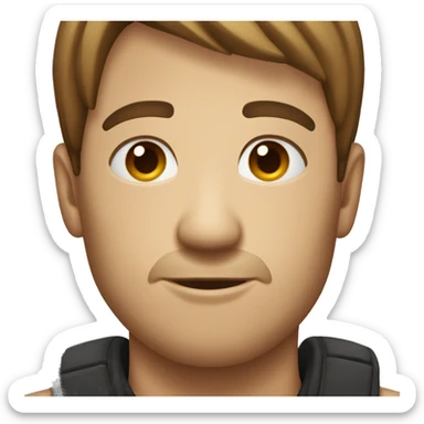 man with round face, short brown hair, nose ring darkhair sticker