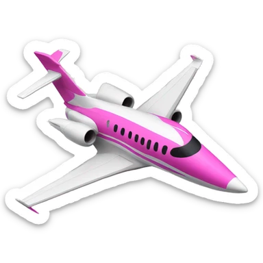 Pink and white jet sticker