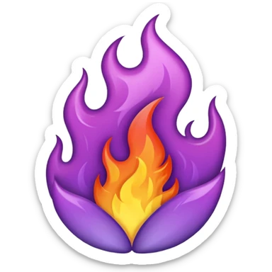 plain purple fire sticker
