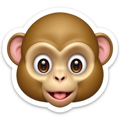 monkey sticking out tongue shy sticker