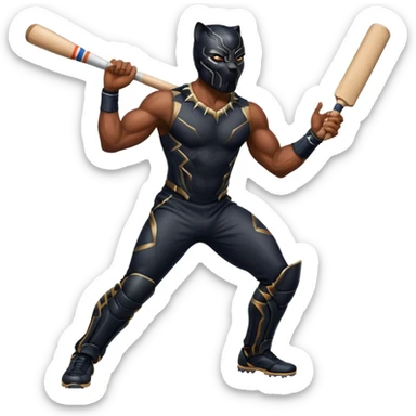Black Panther in cricket sticker