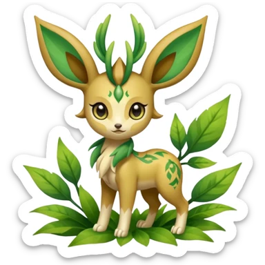 Meloetta-Leafeon-Pokémon-Fakémon-creature sticker