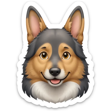 German Shepherd in snow ios emoji sticker