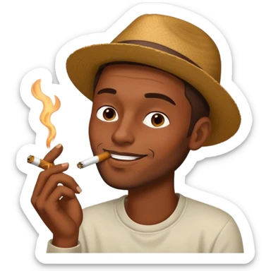 A guy smokin weed  sticker