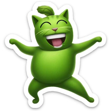 cat dancing in pickle costume sticker