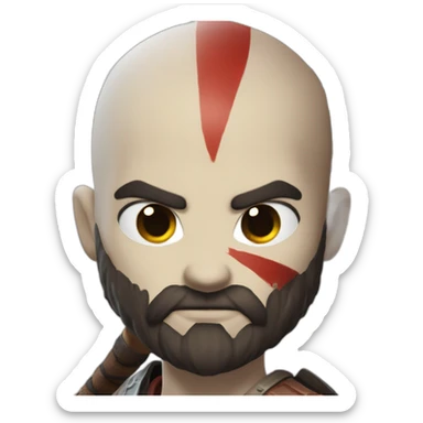 Kratos wielding Leviathan Axe above head sticker
