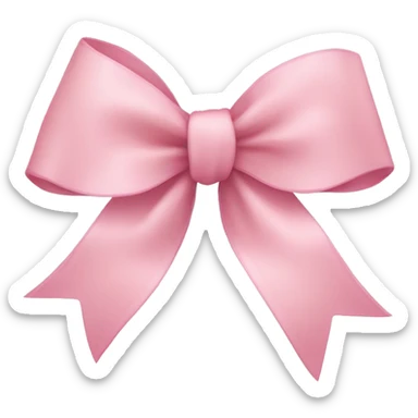 light pink ribbon bow sticker
