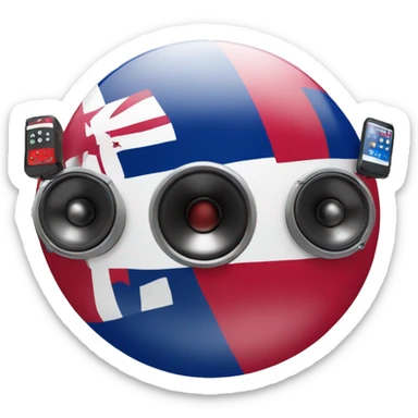 Dominican flag with speakers and platinos sticker