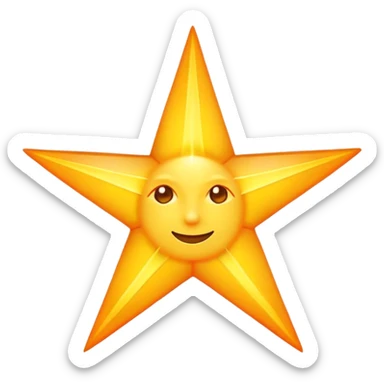 sun as a five-pointed star shape, yellow and orange sticker
