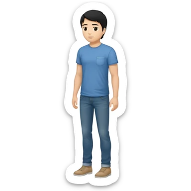 The Walking Man black hair all body from the side sticker