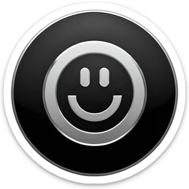 Minimalistic metallic power button emoji, perfect circle, black and white reflective metal, thin glowing outline, flat futuristic design

 sticker