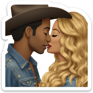 Beyonce kissing cowboy carter sticker