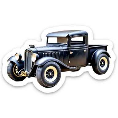 1:10 off-road lcg short wheelbase Basher CatWoman’s 1934 blackened tarnished Darth Vader hotrod ford jaguar rc pickup (extra wide low profile rock climbing tires without fenders) sticker