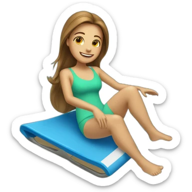 Une fille sur un toboggan de pisine sticker