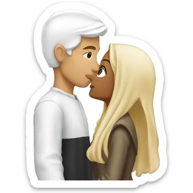 White blonde man kissing arab girl sticker