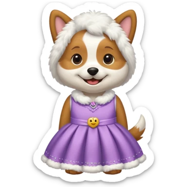 Dog I in a dress sticker