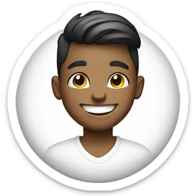 smiling boy in white shirt with a grill and face tattoo sticker