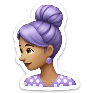 A young woman with lavender kurti white spots saying bye sticker
