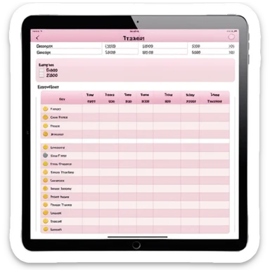 Light Pale Pink Expenses Money tracker Documents Excel ipad sticker