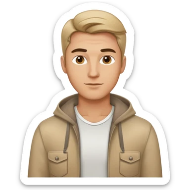 modern looking caucasian man, stylish casual clothes sticker