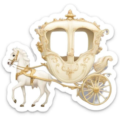 Rococo carriage pale ivory sticker
