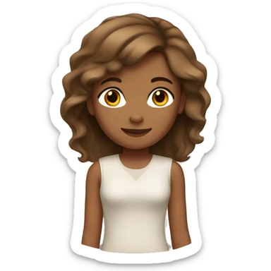 Tan girl with medium brown hair sticker