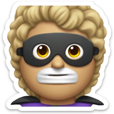 superhero with cape and mask and R on front sticker