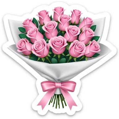 bouquet of pink roses beyaz paketli sticker