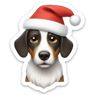 Dog in Santa hat sticker