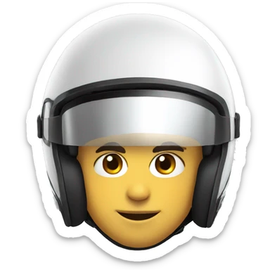 motor racer with full face helmet and eyes amazed sticker